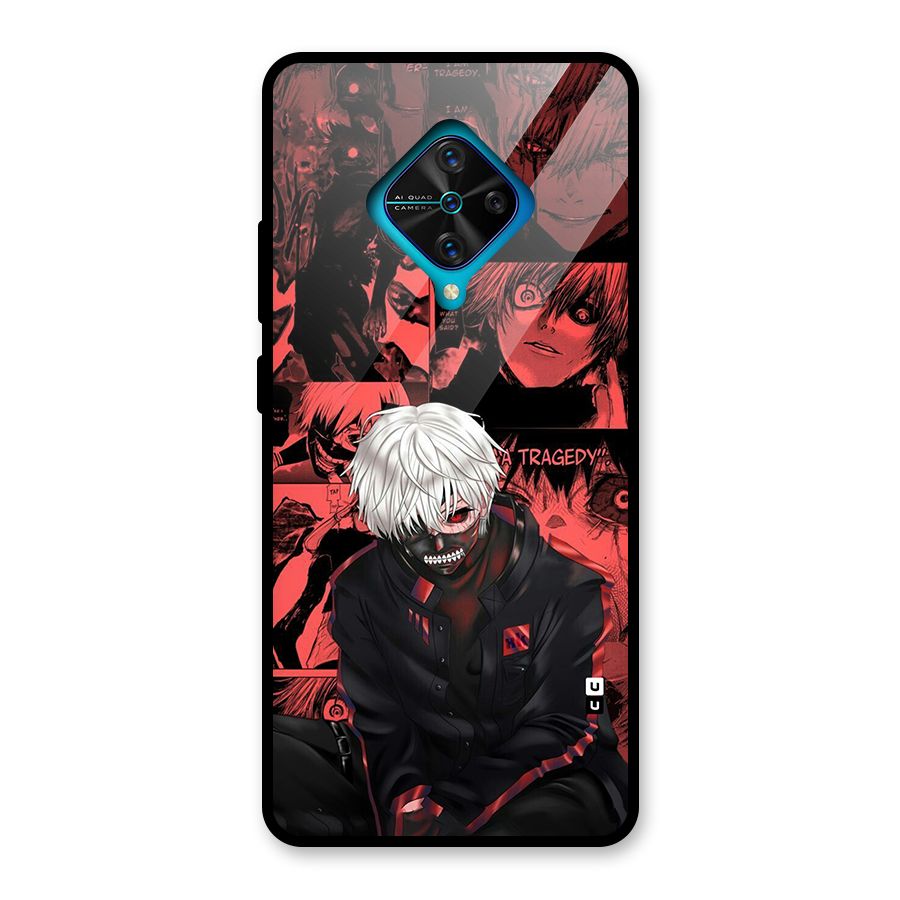 Toukyo Ghoul Kaneki Manga Glass Back Case for Vivo S1 Pro