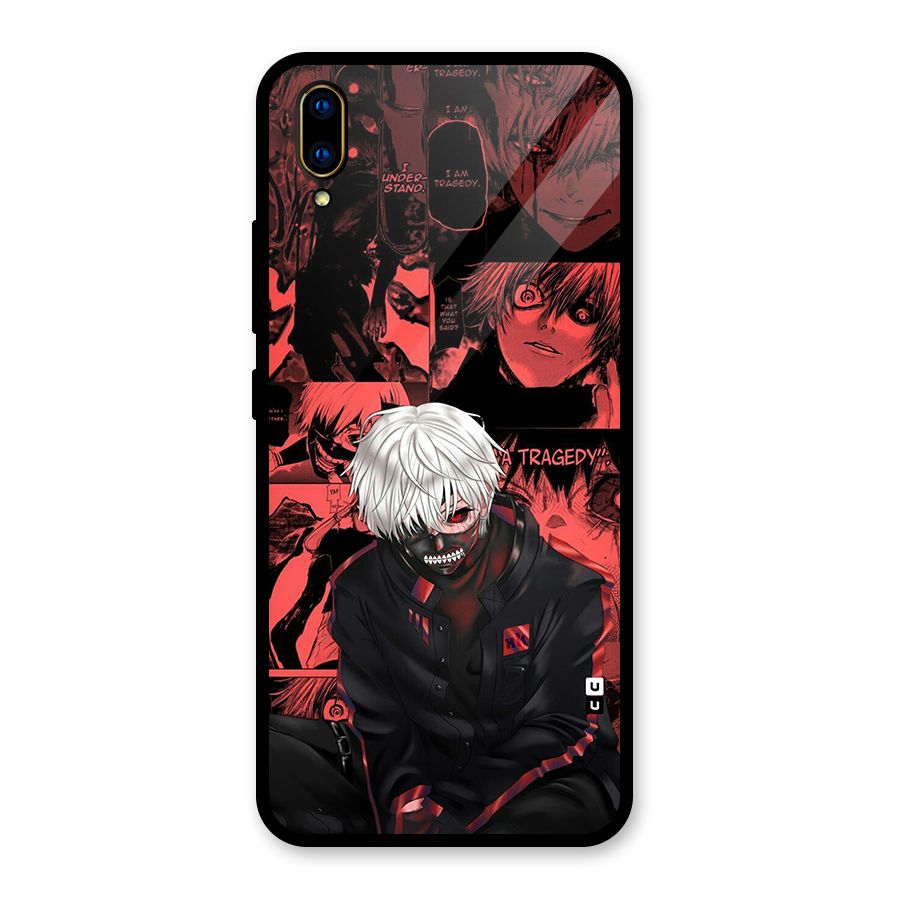Toukyo Ghoul Kaneki Manga Glass Back Case for Vivo V11 Pro