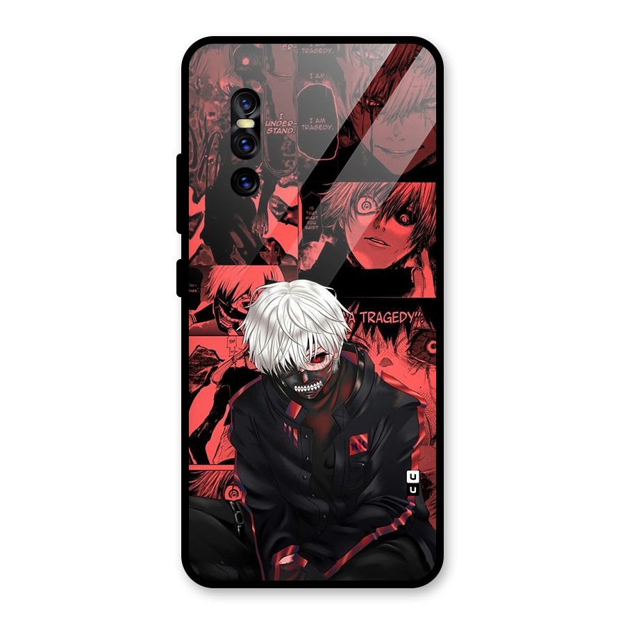 Toukyo Ghoul Kaneki Manga Glass Back Case for Vivo V15 Pro