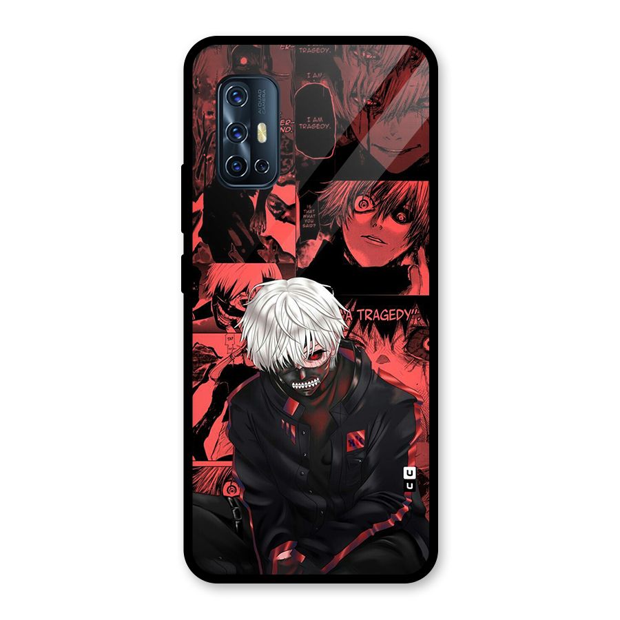 Toukyo Ghoul Kaneki Manga Glass Back Case for Vivo V17