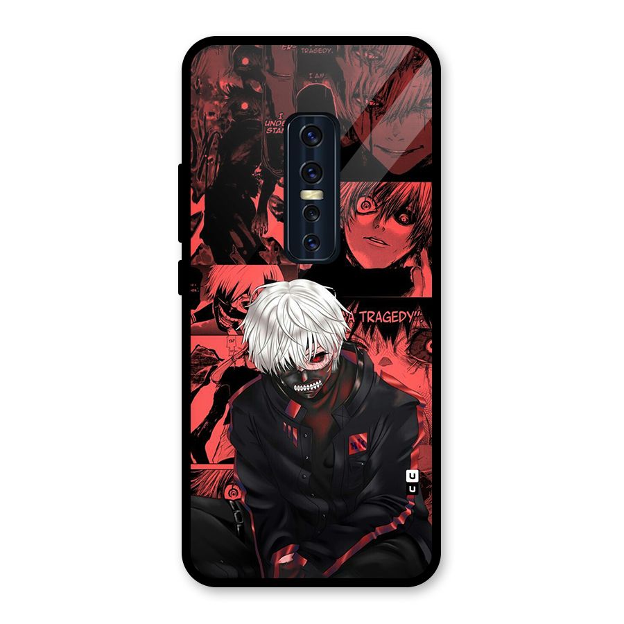 Toukyo Ghoul Kaneki Manga Glass Back Case for Vivo V17 Pro