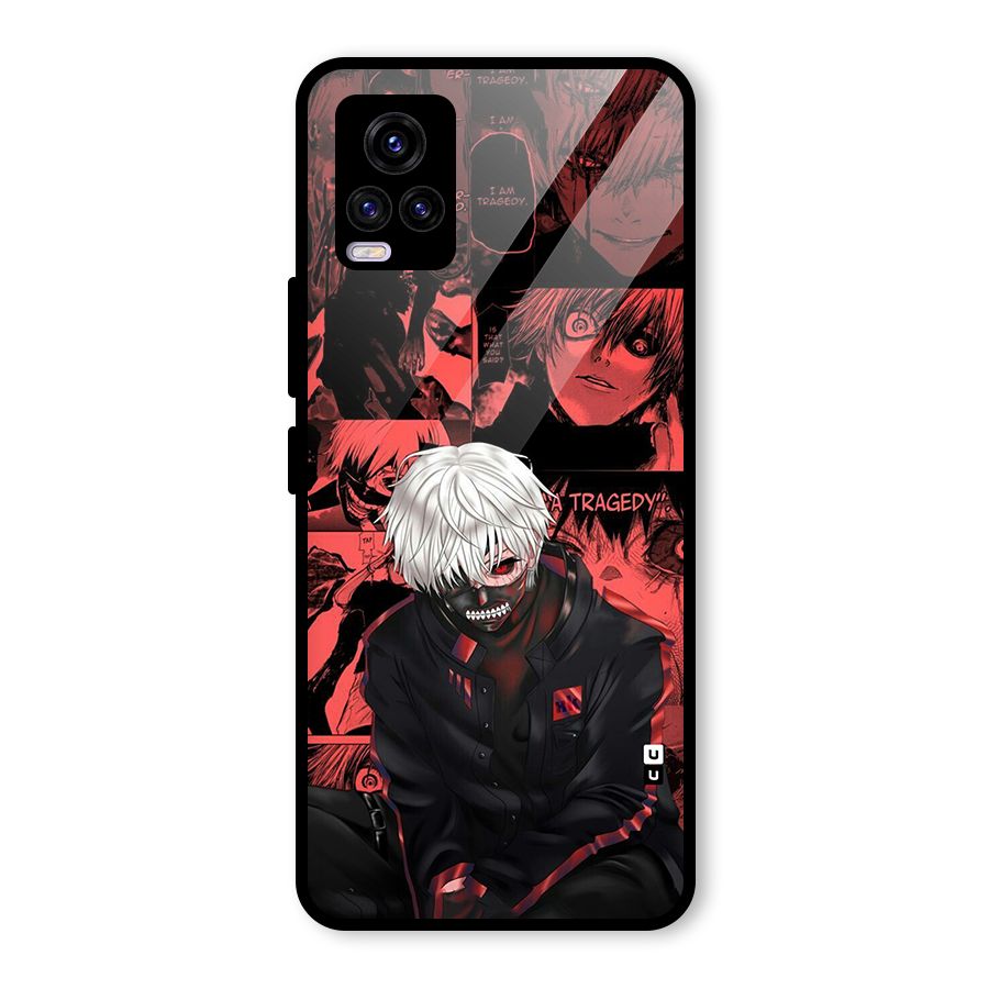 Toukyo Ghoul Kaneki Manga Glass Back Case for Vivo V20