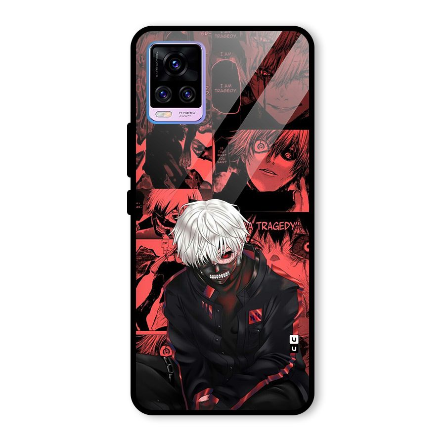 Toukyo Ghoul Kaneki Manga Glass Back Case for Vivo V20 Pro