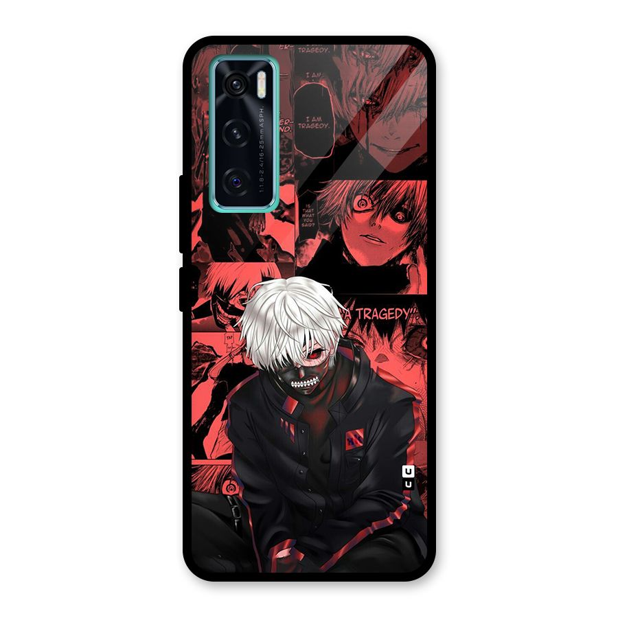 Toukyo Ghoul Kaneki Manga Glass Back Case for Vivo V20 SE