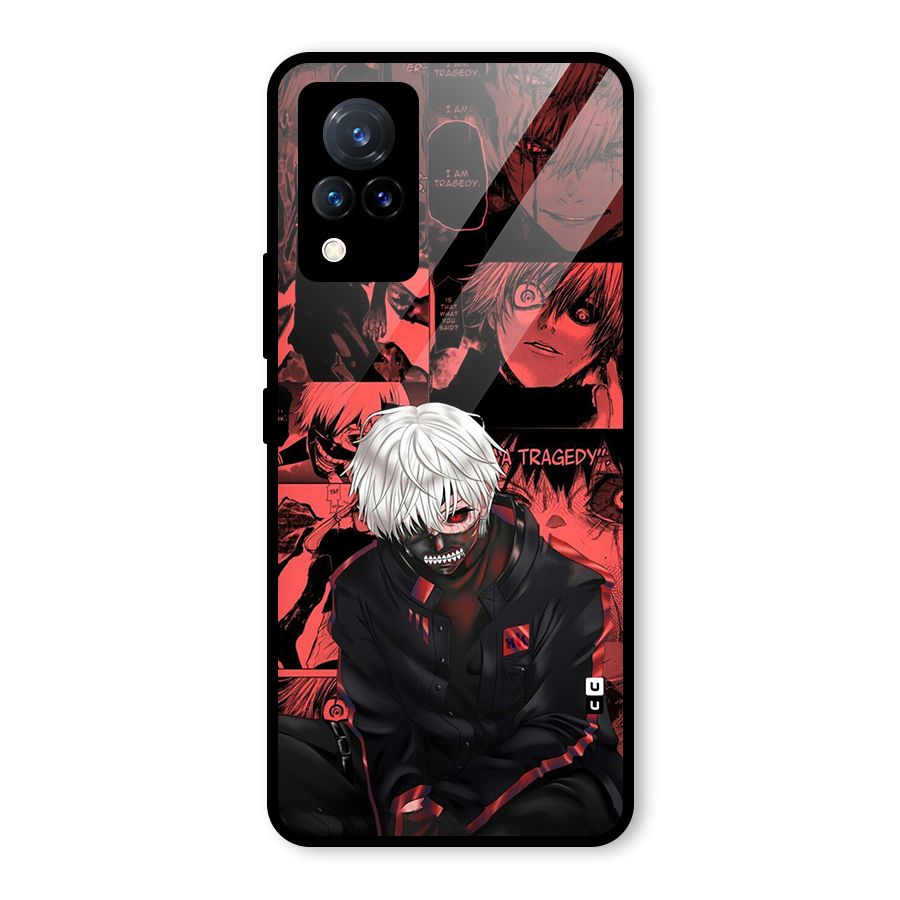 Toukyo Ghoul Kaneki Manga Glass Back Case for Vivo V21 5G