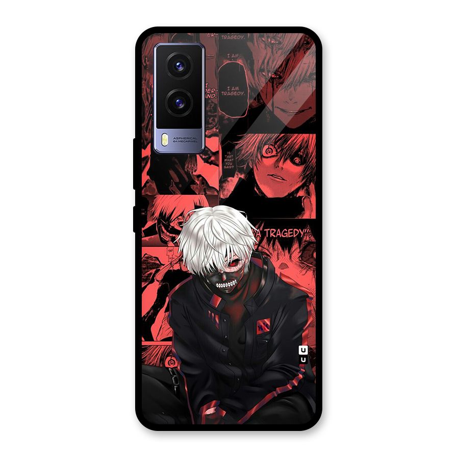 Toukyo Ghoul Kaneki Manga Glass Back Case for Vivo V21e 5G