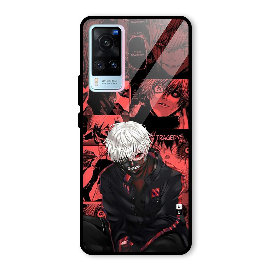 Toukyo Ghoul Kaneki Manga Glass Back Case for Vivo X60