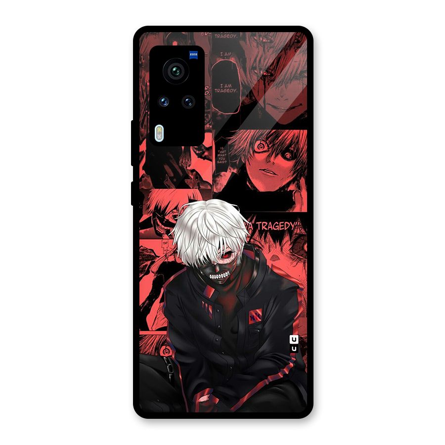 Toukyo Ghoul Kaneki Manga Glass Back Case for Vivo X60 Pro