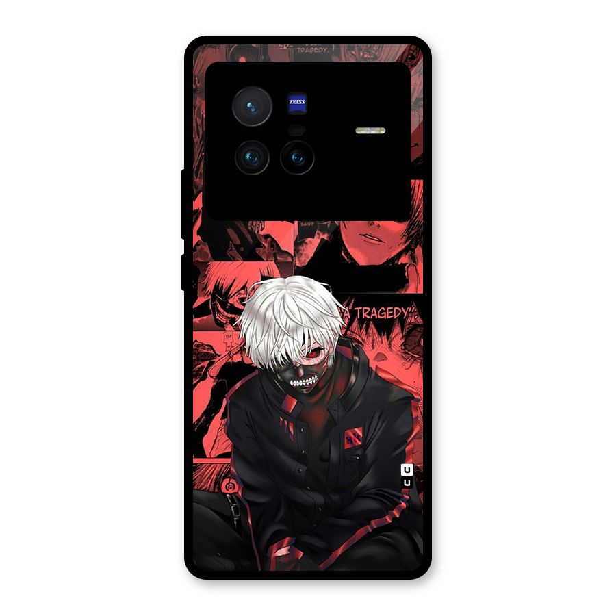 Toukyo Ghoul Kaneki Manga Glass Back Case for Vivo X80
