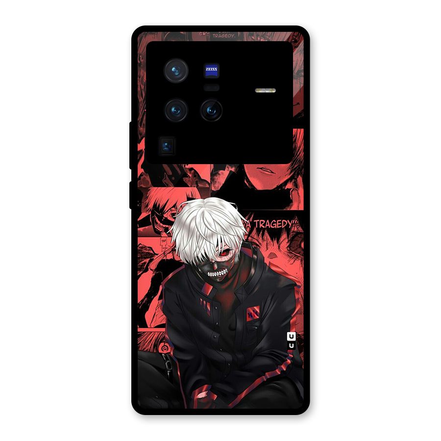 Toukyo Ghoul Kaneki Manga Glass Back Case for Vivo X80 Pro