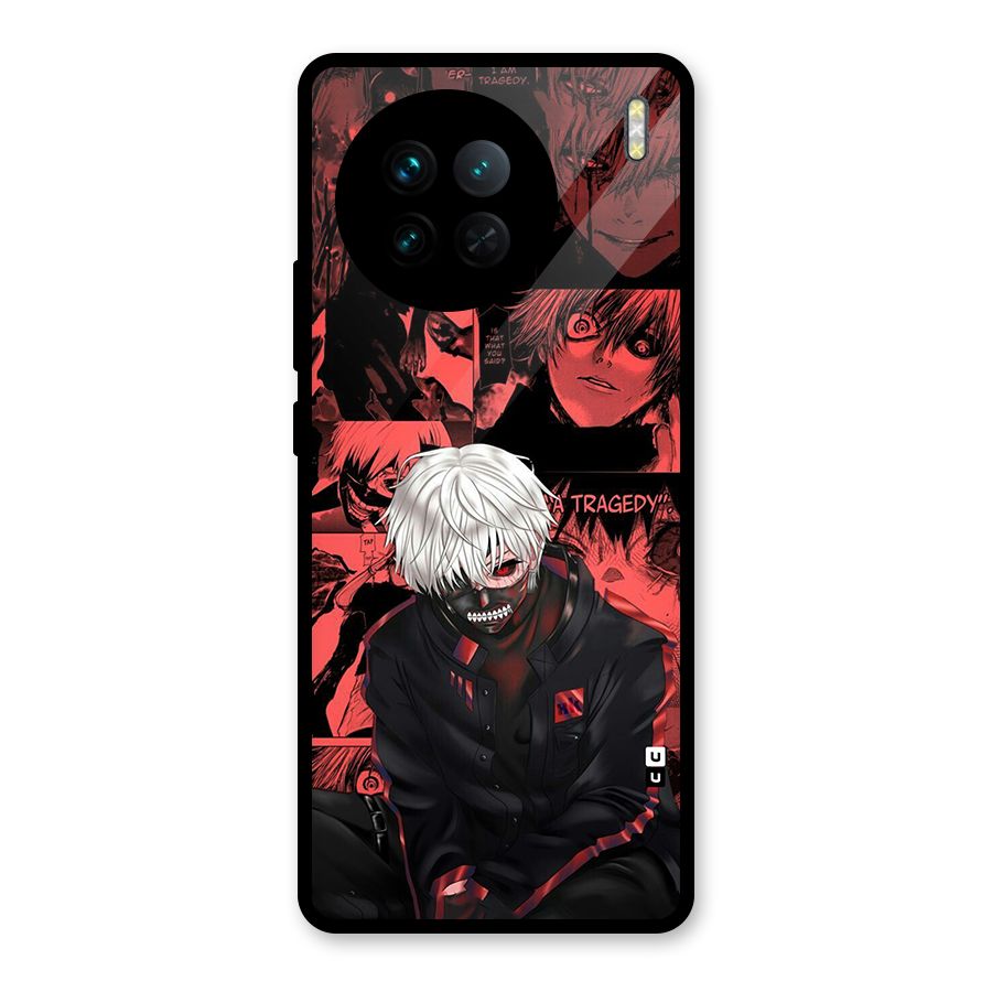 Toukyo Ghoul Kaneki Manga Glass Back Case for Vivo X90