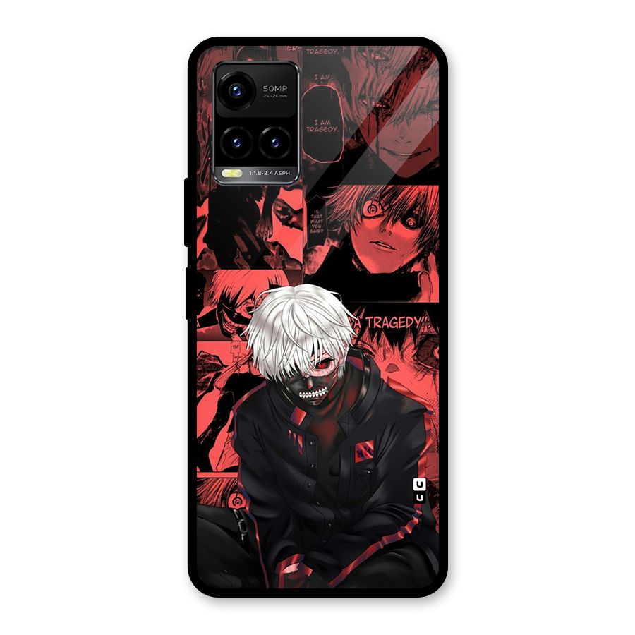 Toukyo Ghoul Kaneki Manga Glass Back Case for Vivo Y21T