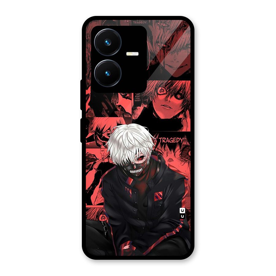 Toukyo Ghoul Kaneki Manga Glass Back Case for Vivo Y22