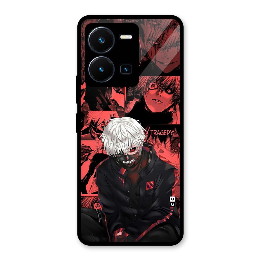 Toukyo Ghoul Kaneki Manga Glass Back Case for Vivo Y35