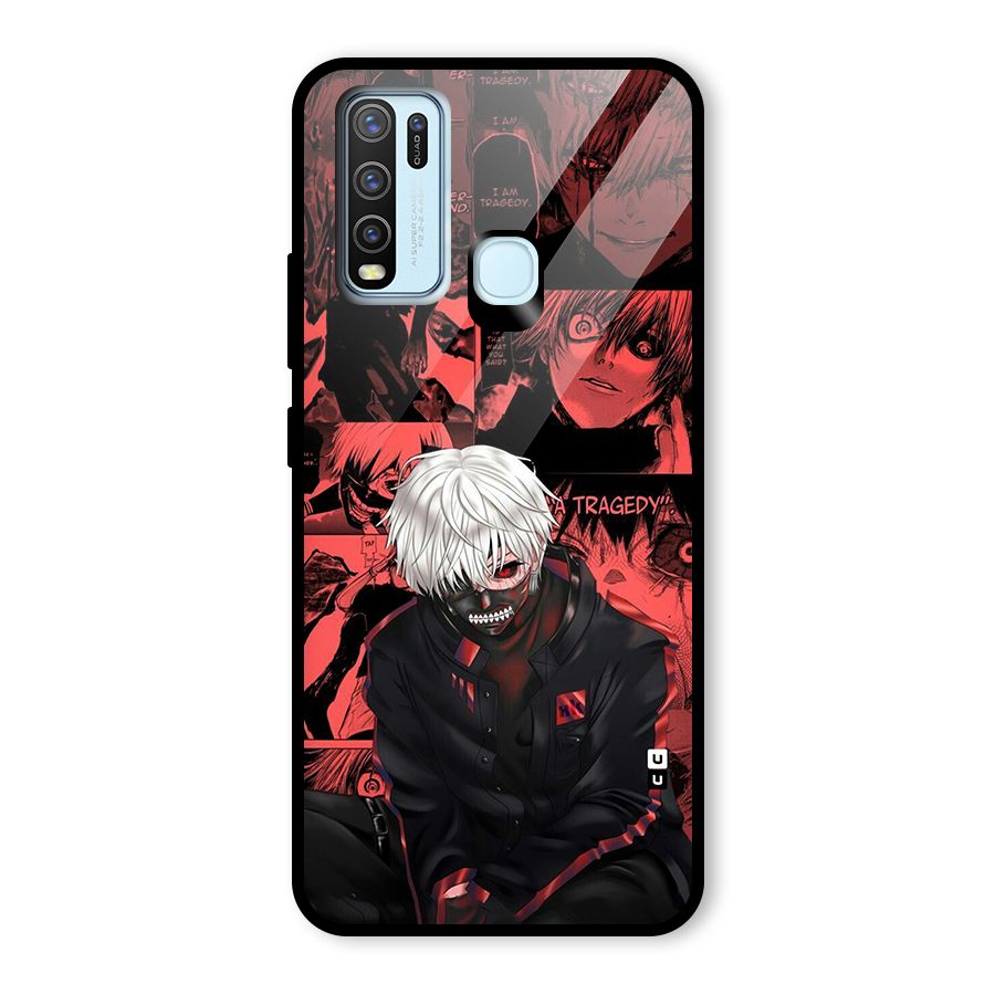 Toukyo Ghoul Kaneki Manga Glass Back Case for Vivo Y50
