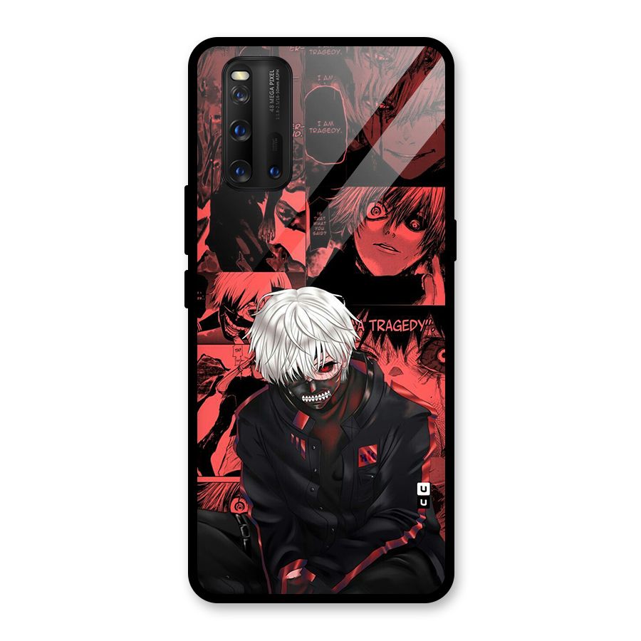 Toukyo Ghoul Kaneki Manga Glass Back Case for Vivo iQOO 3