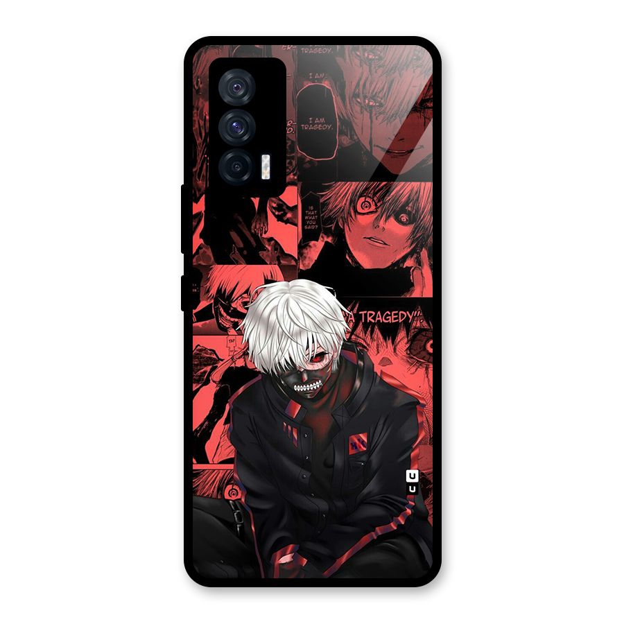 Toukyo Ghoul Kaneki Manga Glass Back Case for Vivo iQOO 7 5G