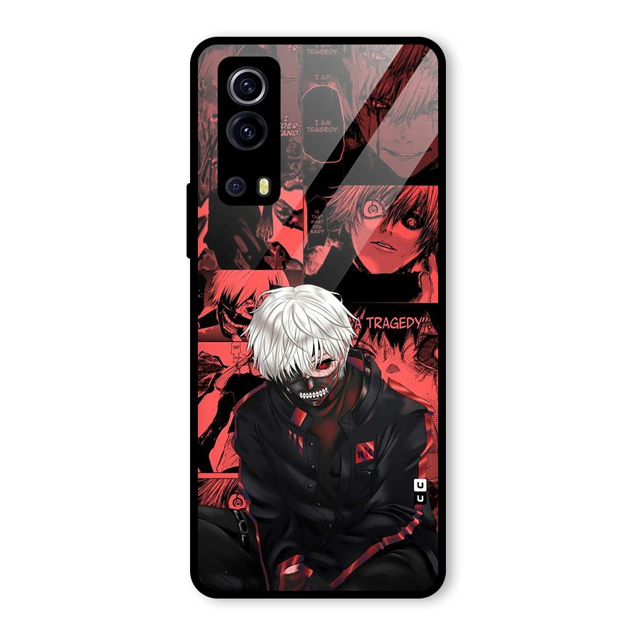Toukyo Ghoul Kaneki Manga Glass Back Case for Vivo iQOO Z3