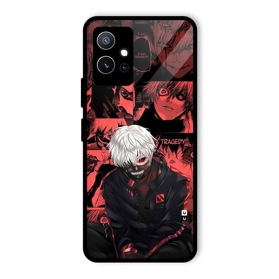 Toukyo Ghoul Kaneki Manga Glass Back Case for Vivo iQOO Z6