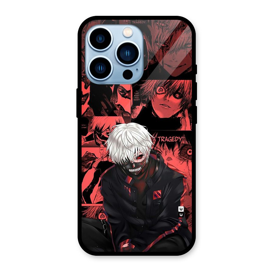 Toukyo Ghoul Kaneki Manga Glass Back Case for iPhone 13 Pro