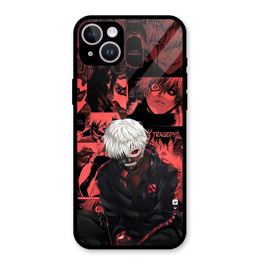 Toukyo Ghoul Kaneki Manga Glass Back Case for iPhone 14 Plus