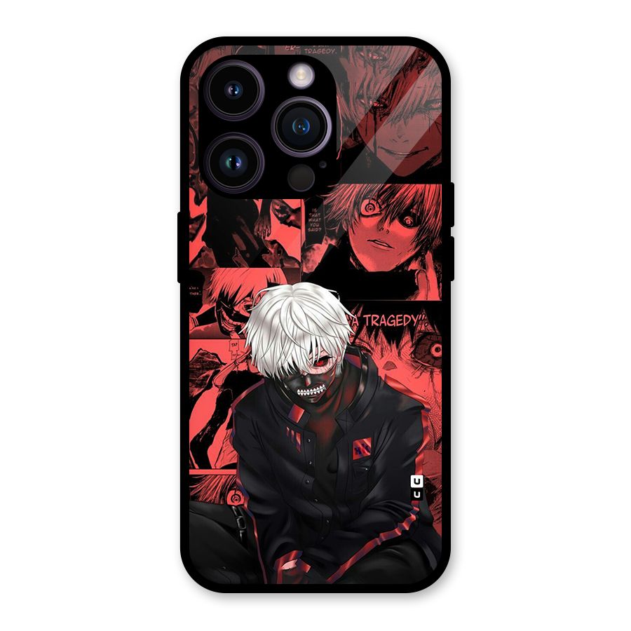 Toukyo Ghoul Kaneki Manga Glass Back Case for iPhone 14 Pro