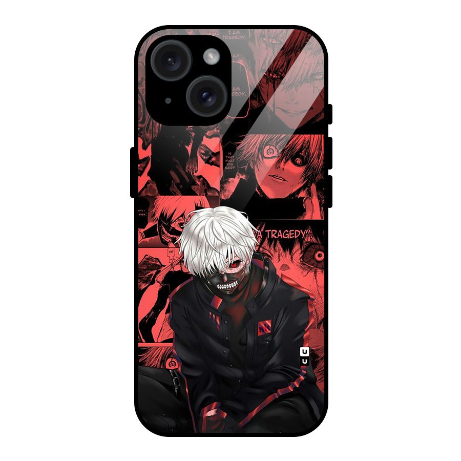 Toukyo Ghoul Kaneki Manga Glass Back Case for iPhone 15