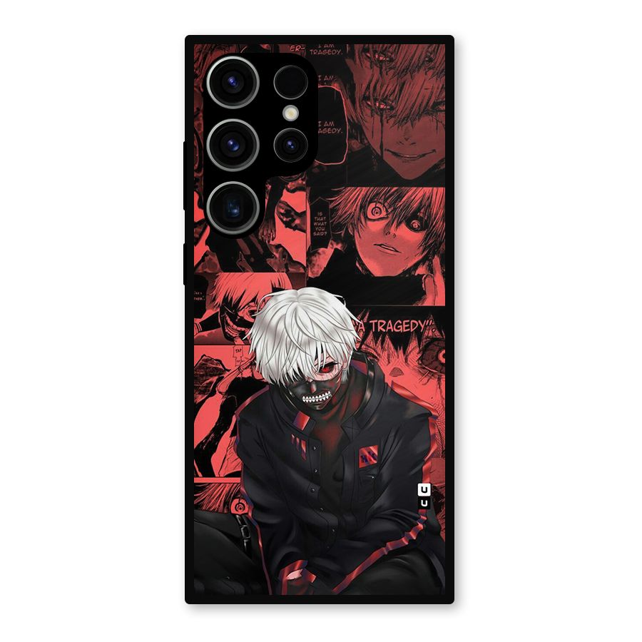 Toukyo Ghoul Kaneki Manga Metal Back Case for Galaxy S23 Ultra