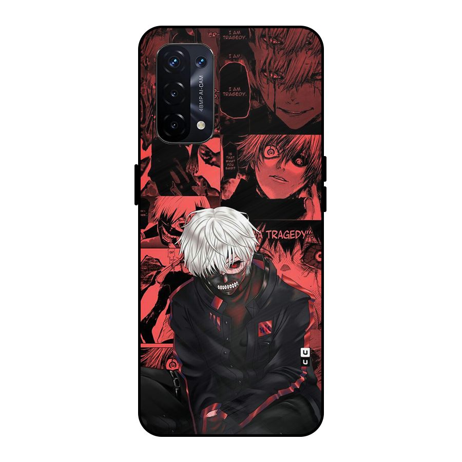 Toukyo Ghoul Kaneki Manga Metal Back Case for Oppo A74 5G