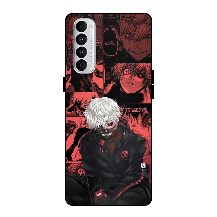 Toukyo Ghoul Kaneki Manga Metal Back Case for Oppo Reno4 Pro