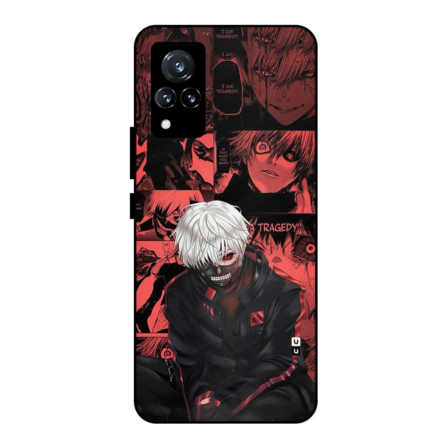 Toukyo Ghoul Kaneki Manga Metal Back Case for Vivo V21 5G
