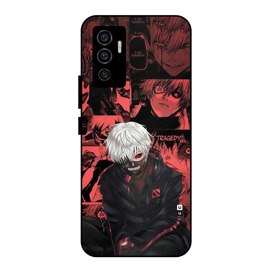 Toukyo Ghoul Kaneki Manga Metal Back Case for Vivo V23e