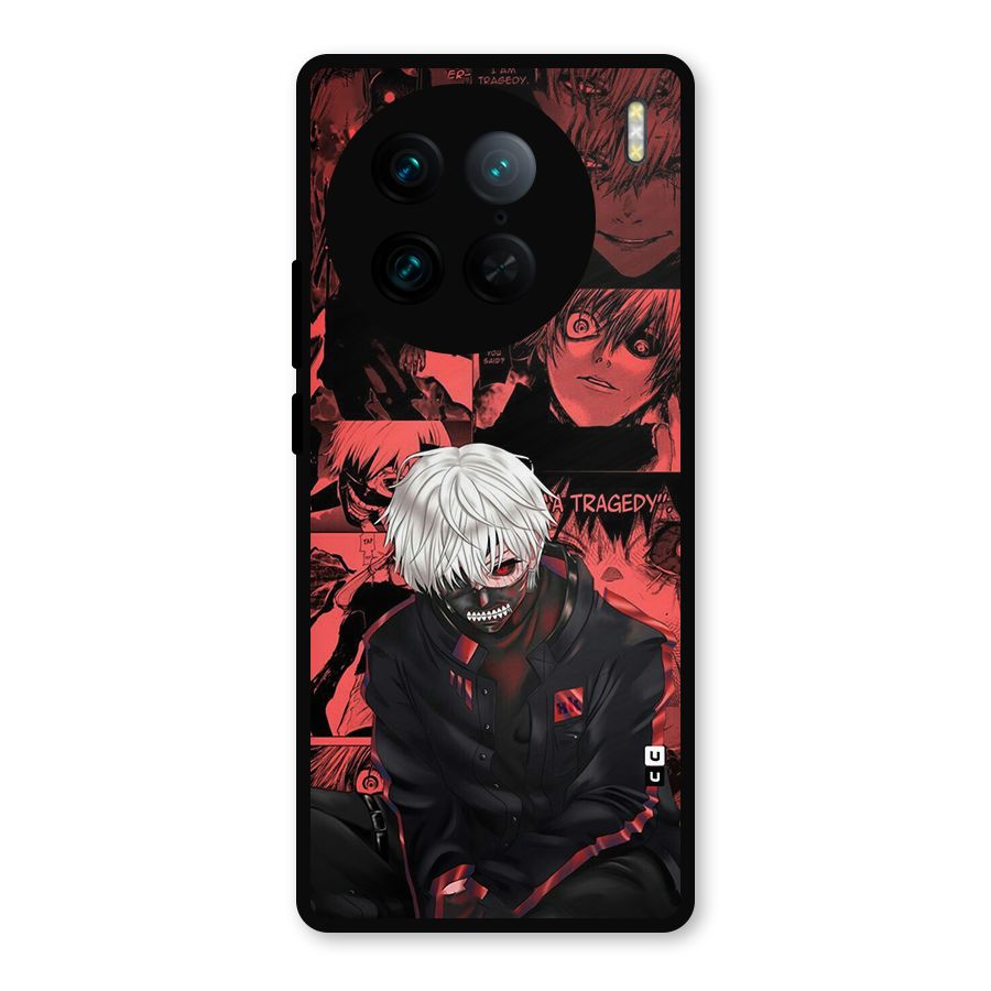 Toukyo Ghoul Kaneki Manga Metal Back Case for Vivo X90 Pro