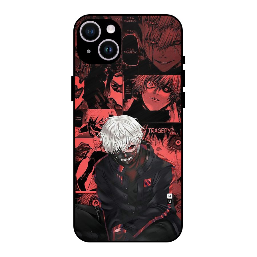 Toukyo Ghoul Kaneki Manga Metal Back Case for iPhone 14 Plus