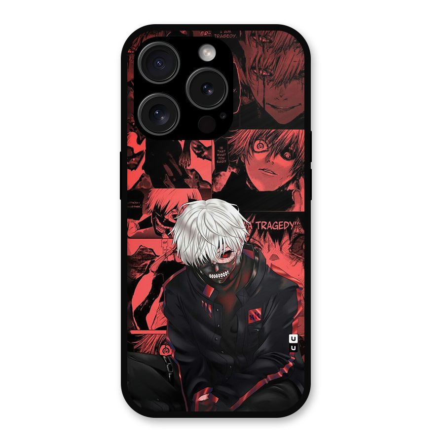Toukyo Ghoul Kaneki Manga Metal Back Case for iPhone 15 Pro