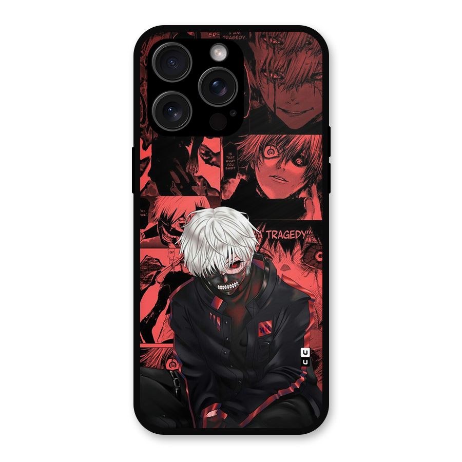 Toukyo Ghoul Kaneki Manga Metal Back Case for iPhone 15 Pro Max