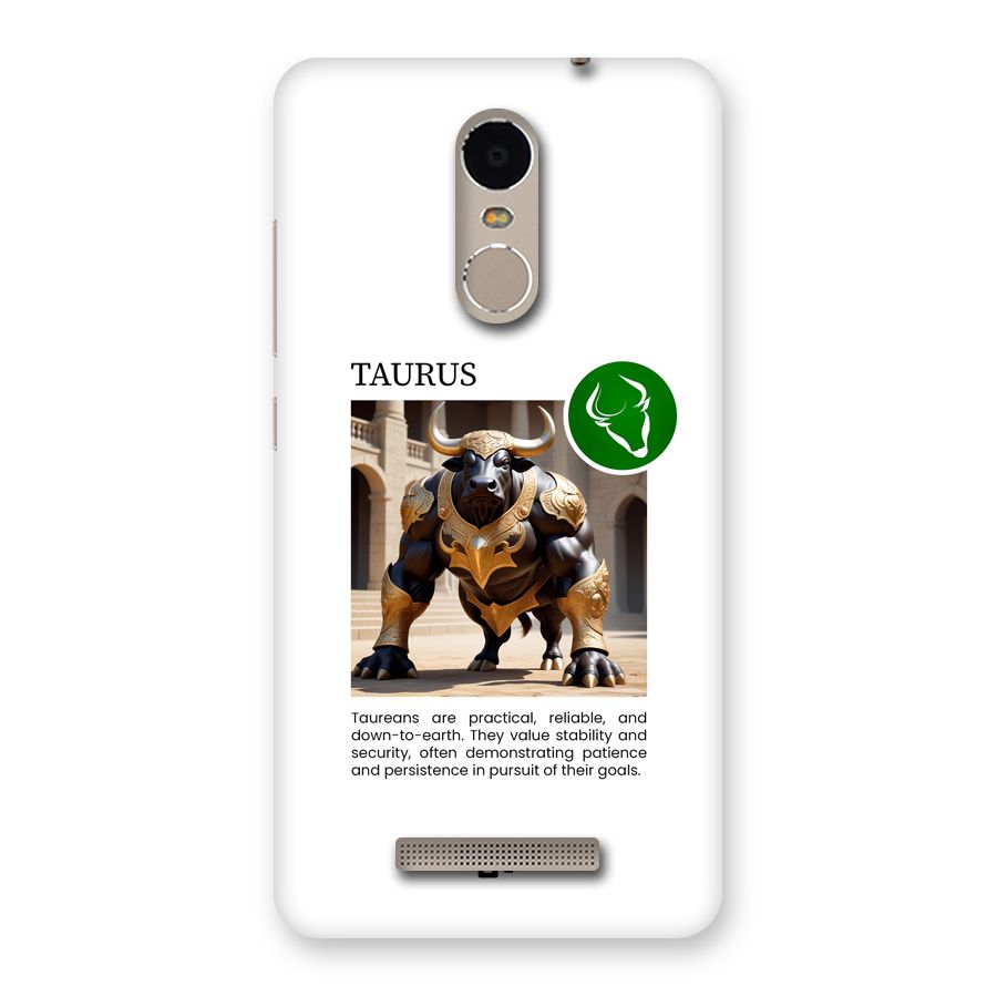 Towering Taurus Back Case for Redmi Note 3