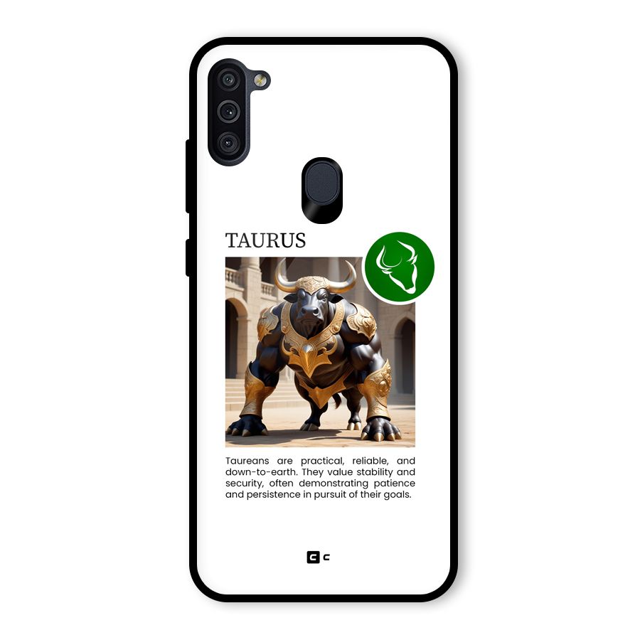 Towering Taurus Glass Back Case for Galaxy M11