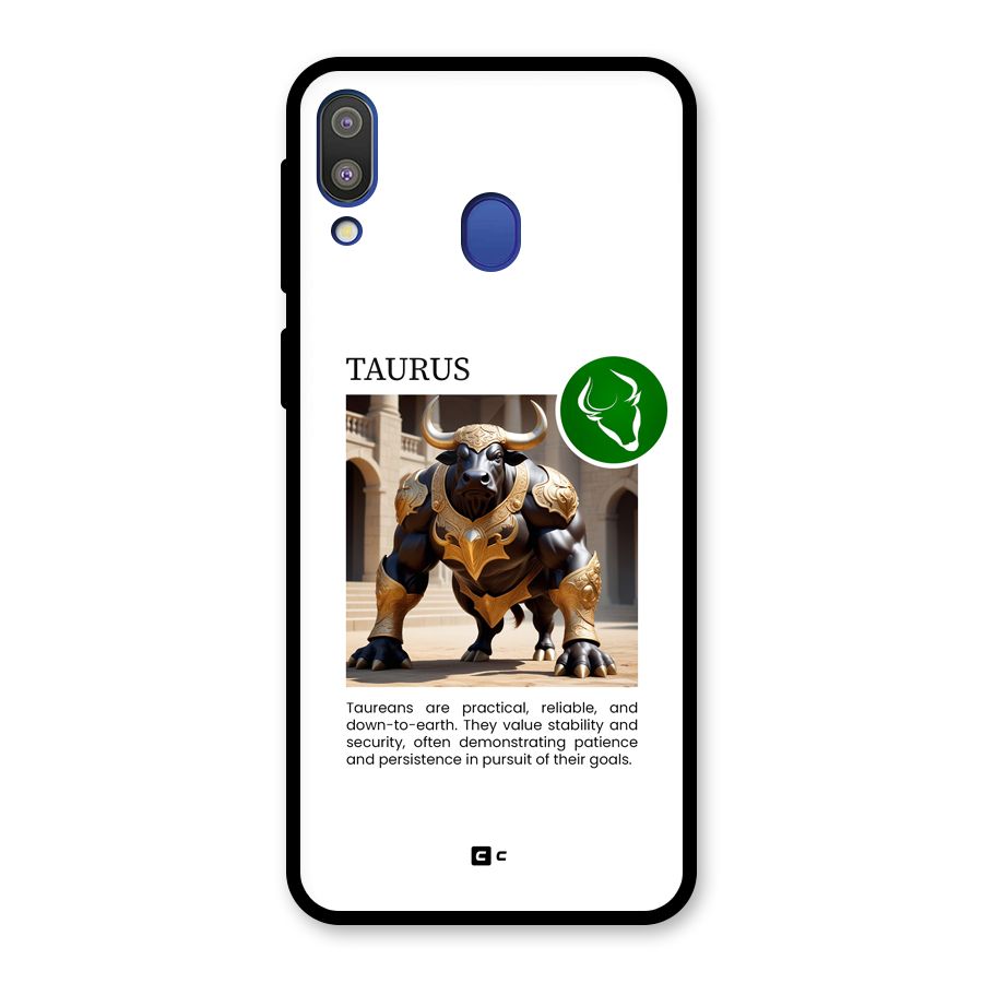 Towering Taurus Glass Back Case for Galaxy M20