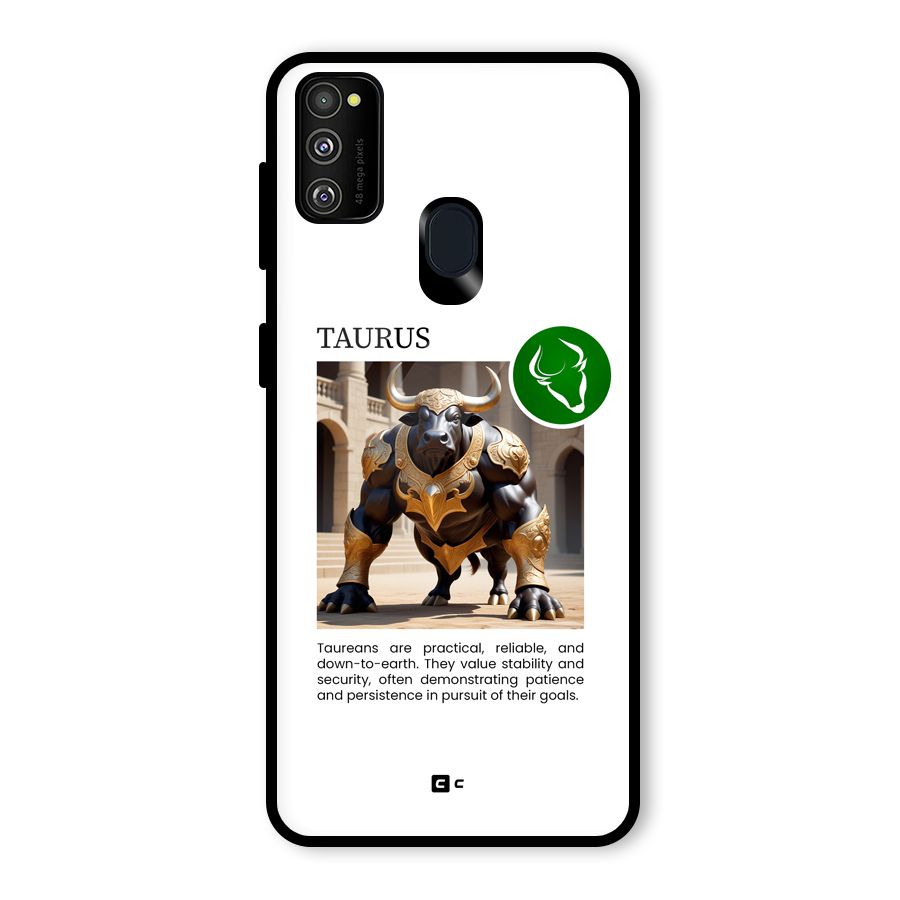 Towering Taurus Glass Back Case for Galaxy M21