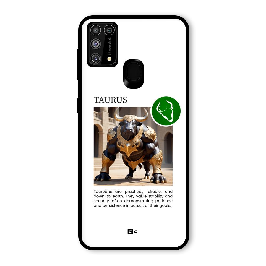 Towering Taurus Glass Back Case for Galaxy M31