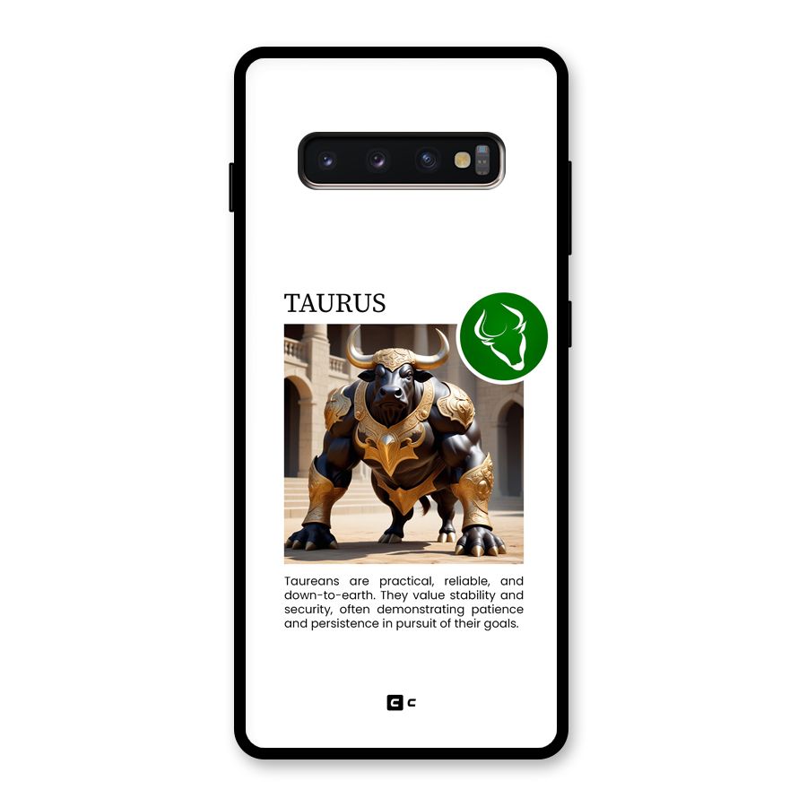 Towering Taurus Glass Back Case for Galaxy S10 Plus