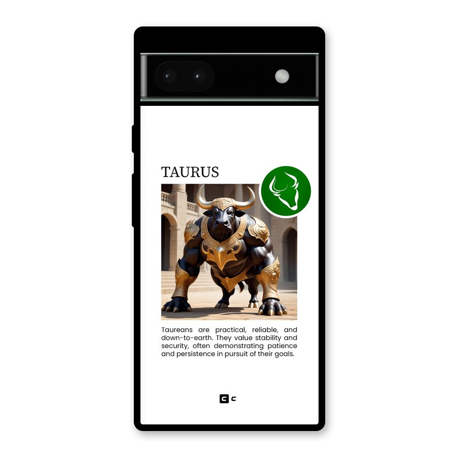 Towering Taurus Glass Back Case for Google Pixel 6a