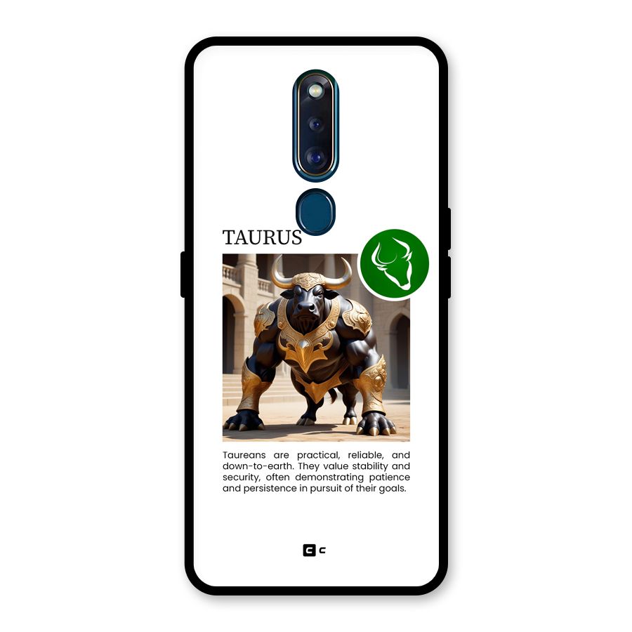 Towering Taurus Glass Back Case for Oppo F11 Pro