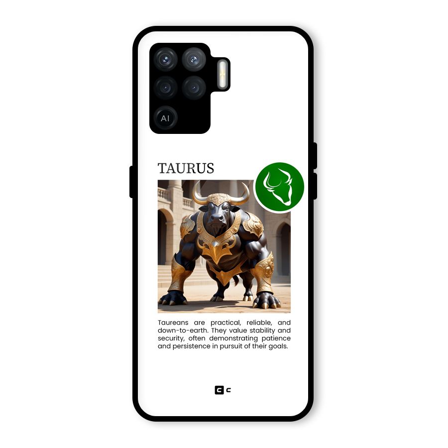 Towering Taurus Glass Back Case for Oppo F19 Pro