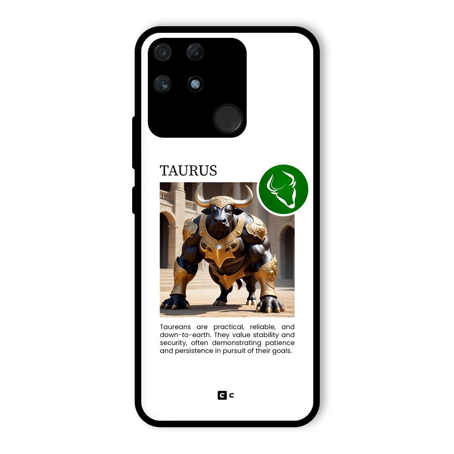 Towering Taurus Glass Back Case for Realme Narzo 50A