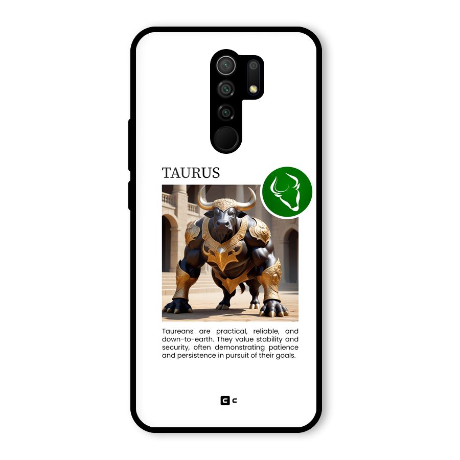 Towering Taurus Glass Back Case for Redmi 9 Prime