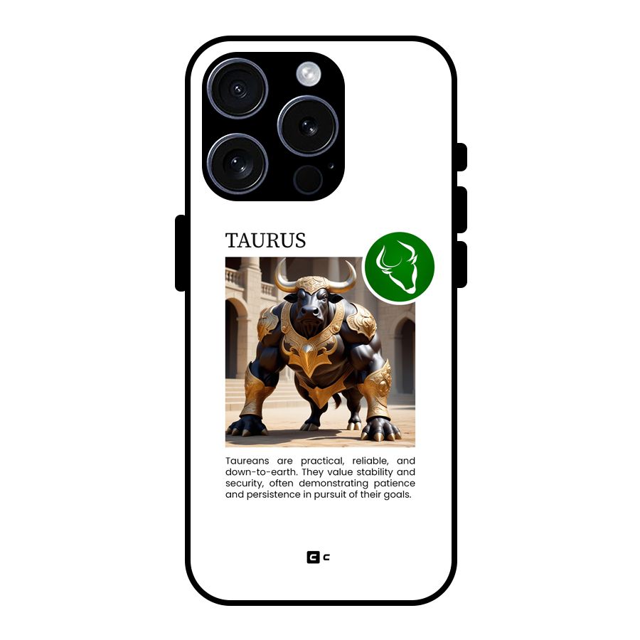 Towering Taurus Glass Back Case for iPhone 15 Pro