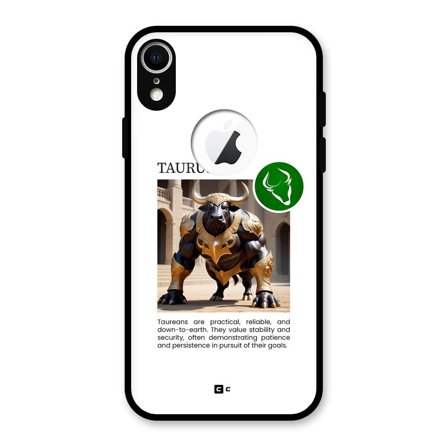 Towering Taurus Glass Back Case for iPhone XR Logo Cut