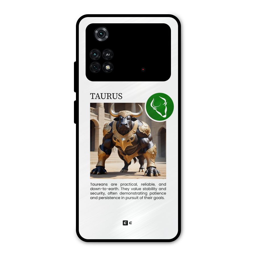 Towering Taurus Metal Back Case for Poco M4 Pro 4G